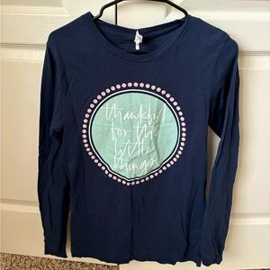 “Thankful for the little things” long sleeve shirt, size small